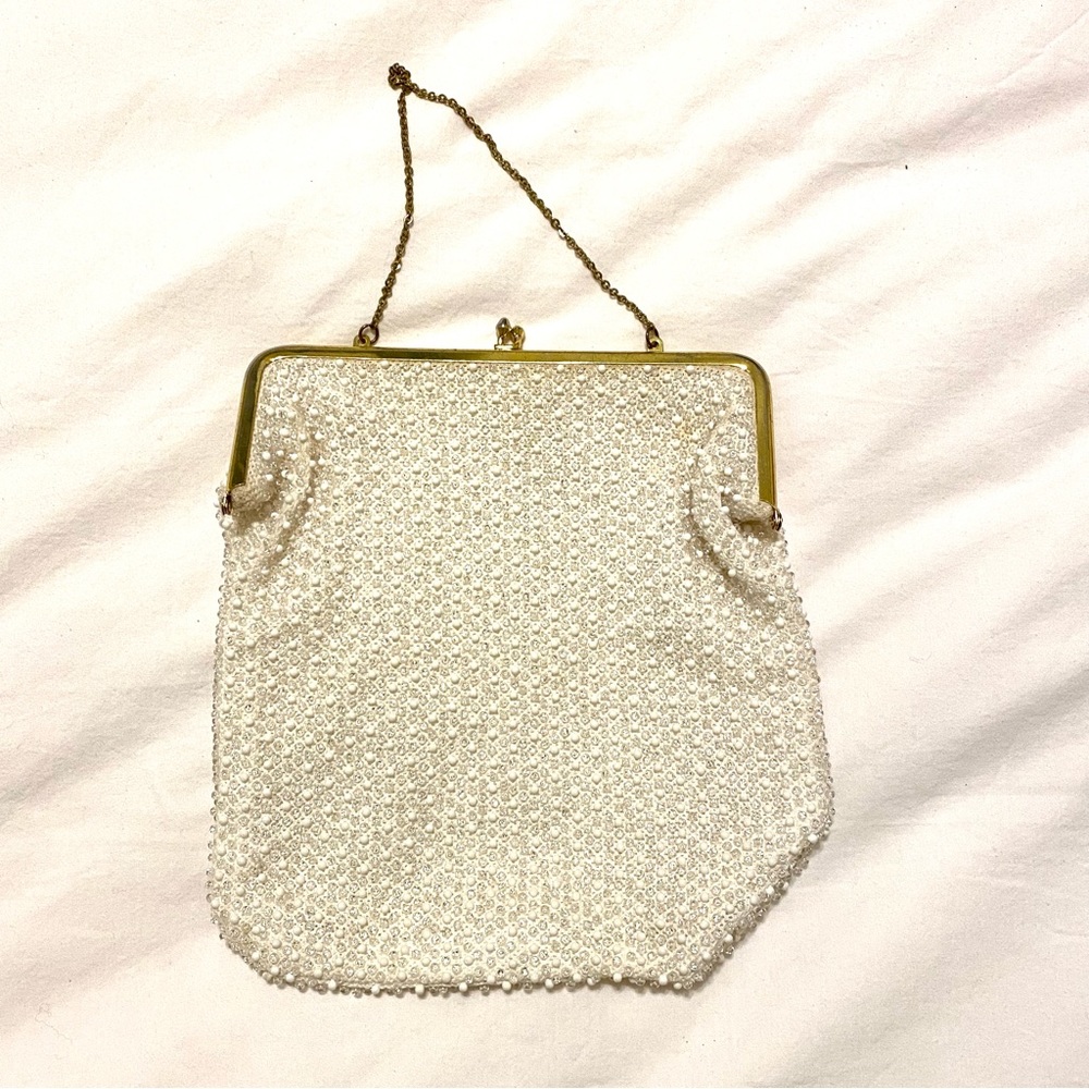Vintage ivory beaded bag